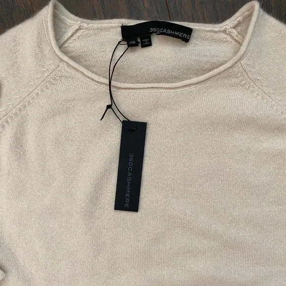360 Cashmere Cream Cutout Cashmere Sweater Extra Small - Picture 7 of 11